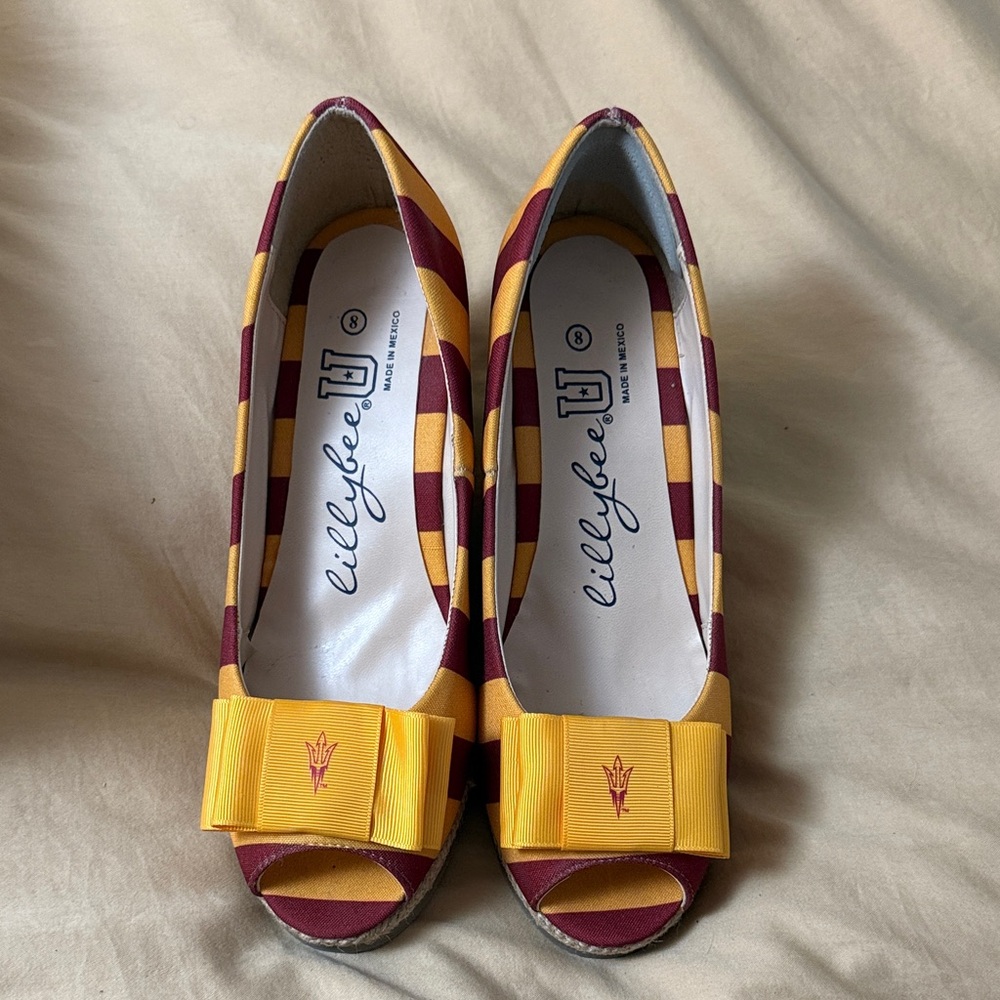 Lillybee U x ASU Peep Toe Wedges